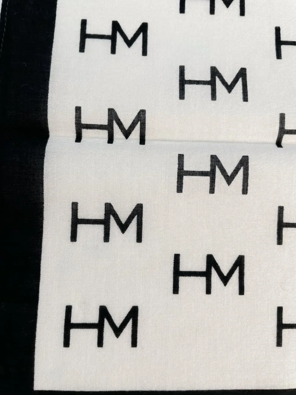 Vintage Hanae Mori HM Logo Cotton Handkerchief Scarf 16